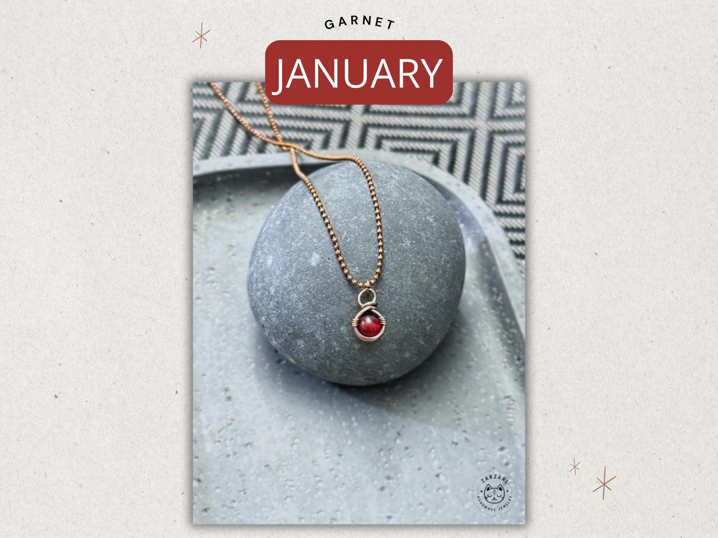 January Birthstone Pendant