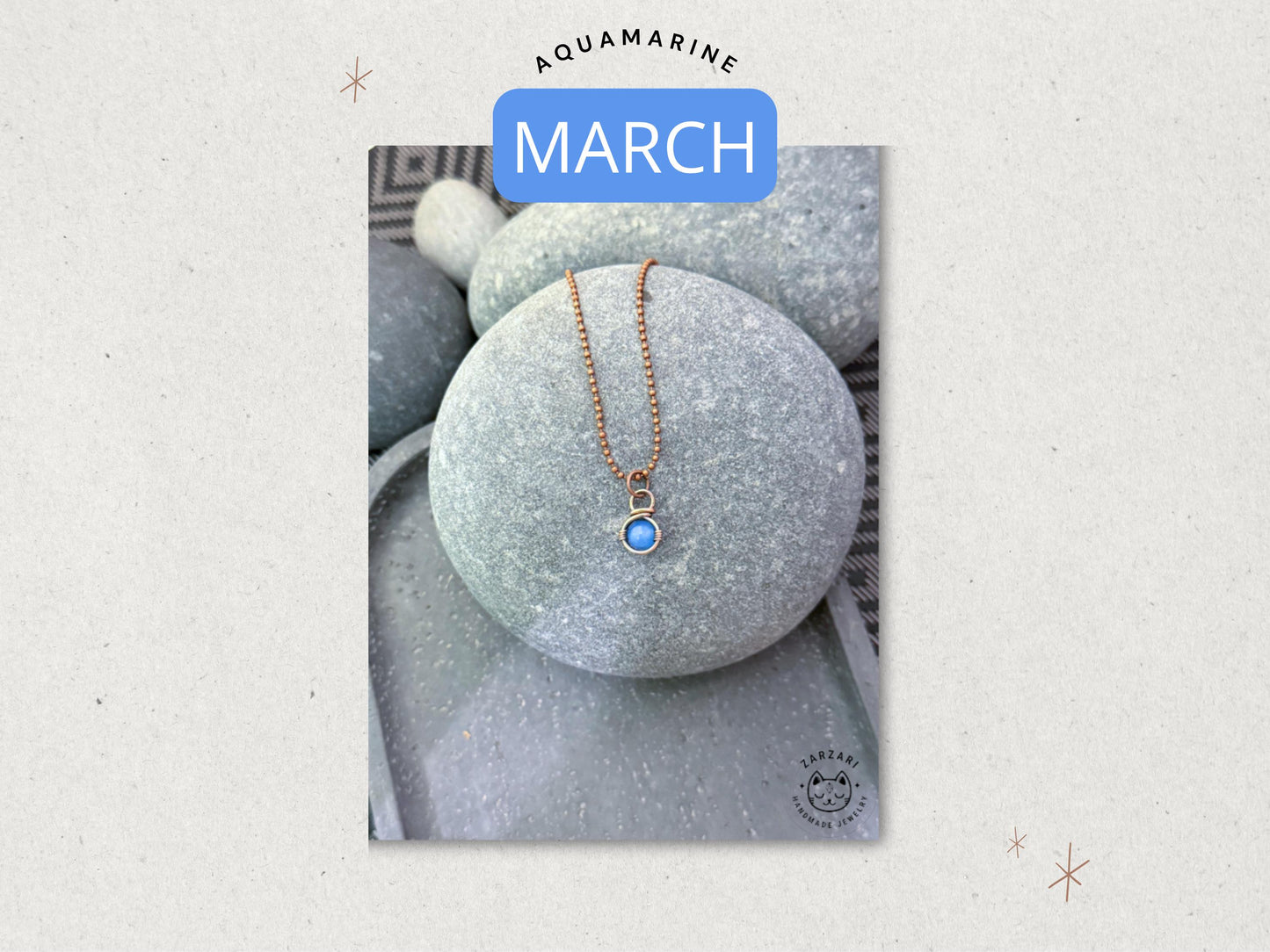March Birthstone Pendant